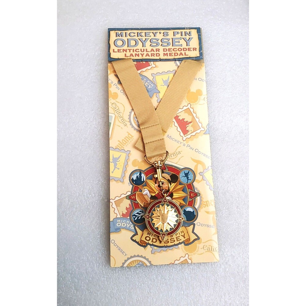 Mickey's Pin Odyssey 2008 Lenticular Decoder Lanyard & Medal Disney